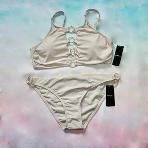 New BEBE 2 Piece Tan Bikini Swimsuit